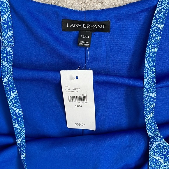 Lane Bryant Blue Patterned Midi Dress - Picture 5 of 6